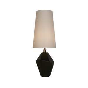 Apex 1Lt Table Lamp, Antique Brass Metal Black Resin, White