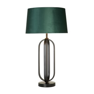 Chic Table Lamp - Black Metal with Emerald Shade