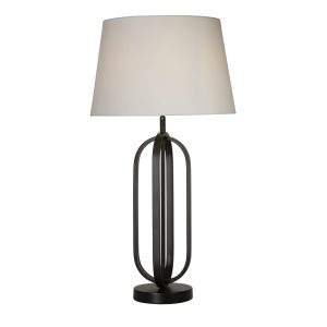 Chic Table Lamp - Black Metal with White Shade