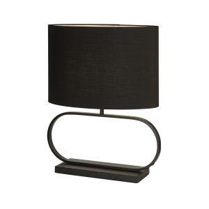 Sleek Table Lamp - Black Metal with Black shade