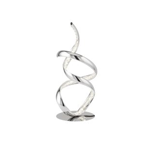 Twirls Table Lamp  - Chrome Metal & Clear Crystal