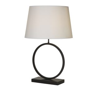 Elegant Table Lamp - Matt Black Metal With White Shade