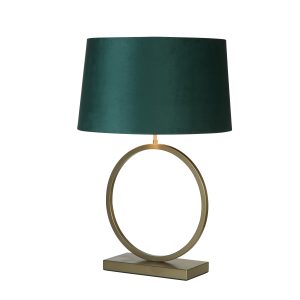 Elegant Table Lamp - Bronze Metal With Emerald Shade