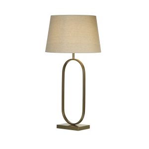 Modish Table Lamp - Bronze Metal with Natural Shade