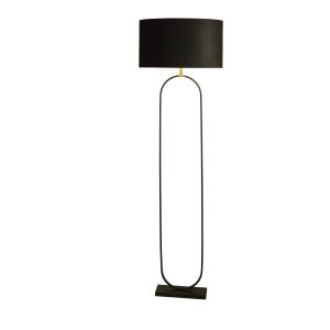 Modish Floor Lamp - Black Metal with Black Shade