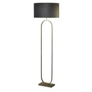 Modish Floor Lamp Bronze Metal with Dark Grey Shade