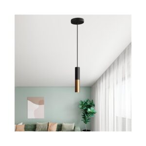 Sligo Custom Canister Pendant Light – Black & Brushed Bronze