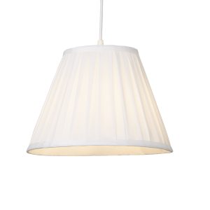 Raye Taper Pleat Silk Shade 30Cm White