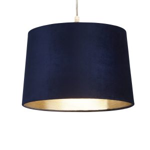 Velvet Drum Shade 30Cm Navy
