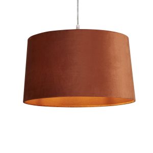 VELVET DRUM SHADE 40CM BURNT ORANGE