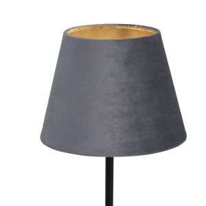 Velvet Drum Shade 20Cm Charcoal