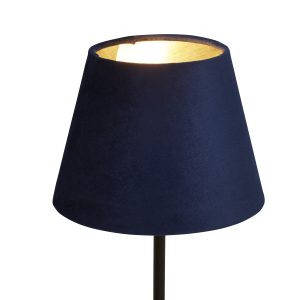 Velvet Drum Shade 20Cm Navy