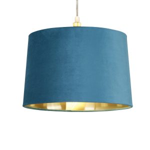 Velvet Drum Shade 30Cm Teal
